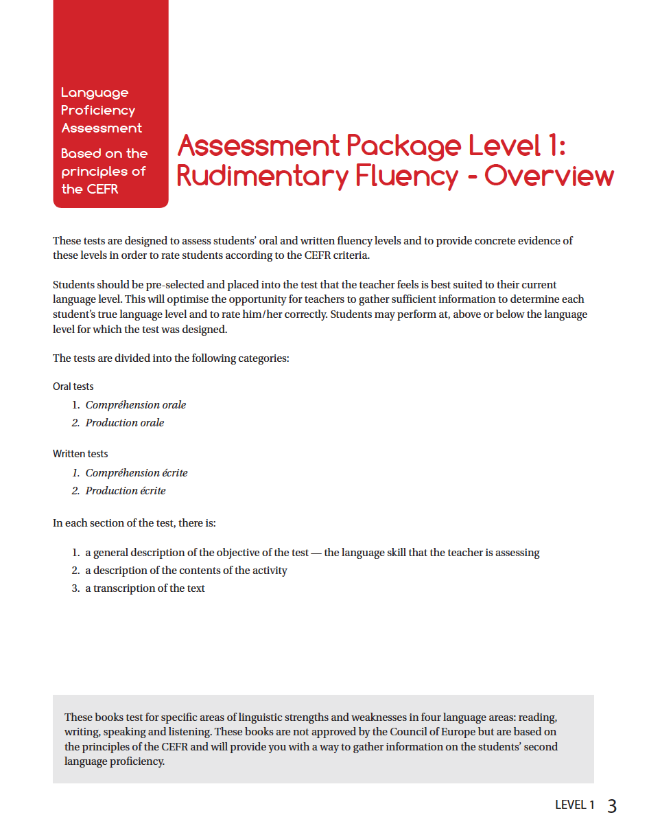 Language Assessment Activities Package and Student Portfolio